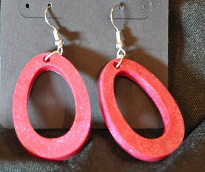 Hollow Oval Polymer Clay Earrings - image2